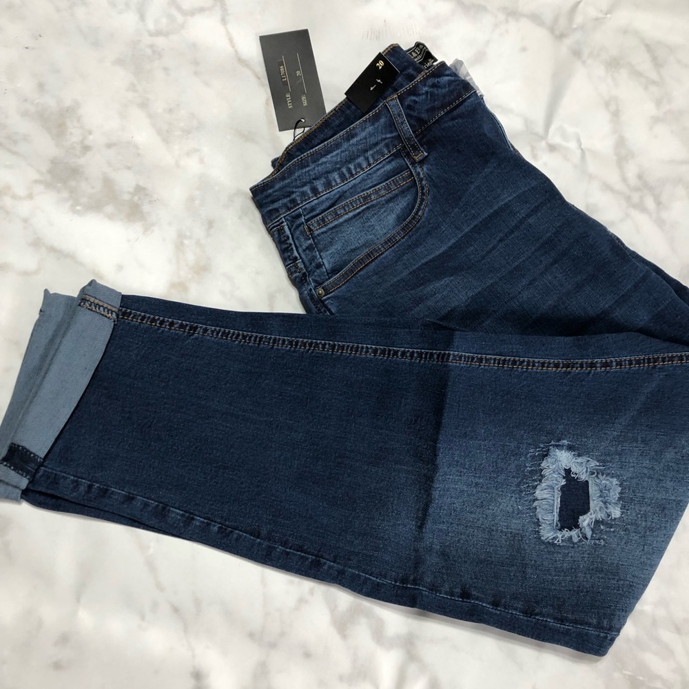 The L&B High Rise Distressed Boyfriend Jean - Sz 22 - Picture 4 of 10